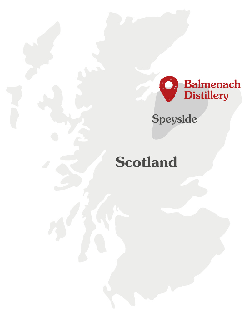 Map of Scotland Balmenach Distillery