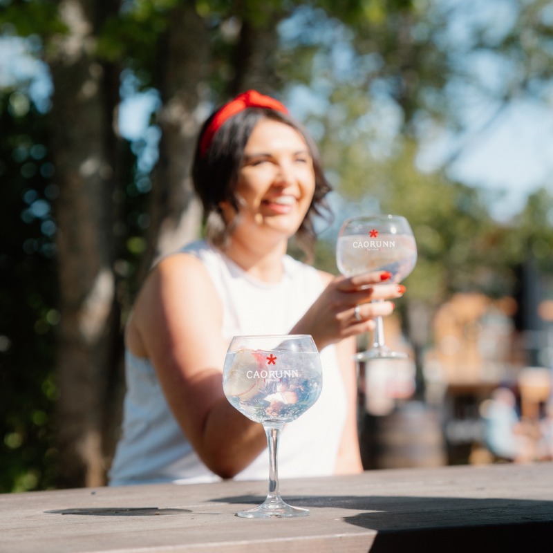 Instagram Julia Bryce holding caorunn copa glass 